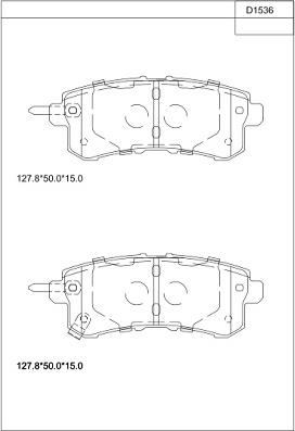 Asimco KD1536 - Brake Pad Set, disc brake autospares.lv