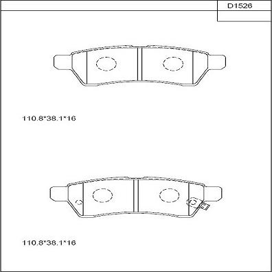 Asimco KD1526 - Brake Pad Set, disc brake autospares.lv