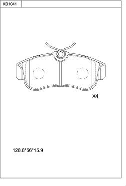 Asimco KD1041 - Brake Pad Set, disc brake autospares.lv