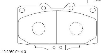 Asimco KD1358 - Brake Pad Set, disc brake autospares.lv