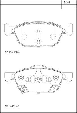 Asimco KD1202 - Brake Pad Set, disc brake autospares.lv