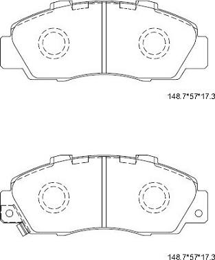 Asimco KD1758 - Brake Pad Set, disc brake autospares.lv