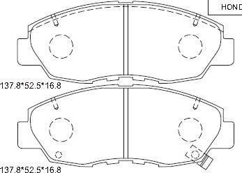 Asimco KD1703 - Brake Pad Set, disc brake autospares.lv