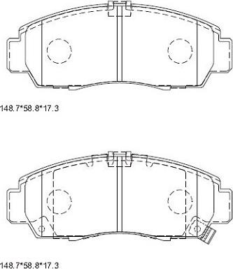 Asimco KD1707F - Brake Pad Set, disc brake autospares.lv