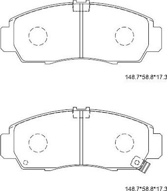 Asimco KD1707 - Brake Pad Set, disc brake autospares.lv