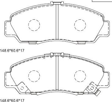 Asimco KD1719 - Brake Pad Set, disc brake autospares.lv