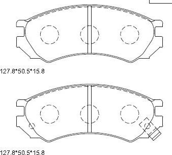 Akebono A252K - Brake Pad Set, disc brake autospares.lv