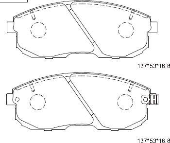 Asimco KD1710 - Brake Pad Set, disc brake autospares.lv