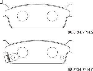 Asimco KD1780 - Brake Pad Set, disc brake autospares.lv