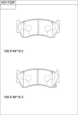 Asimco KD1732F - Brake Pad Set, disc brake autospares.lv