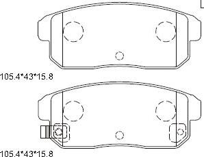 Asimco KD1737 - Brake Pad Set, disc brake autospares.lv