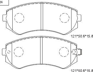 Asimco KD1722 - Brake Pad Set, disc brake autospares.lv