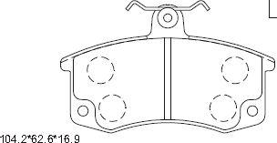 Asimco KD8702 - Brake Pad Set, disc brake autospares.lv