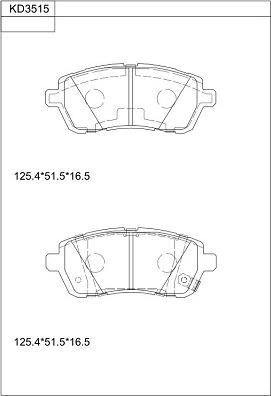 Asimco KD3515 - Brake Pad Set, disc brake autospares.lv