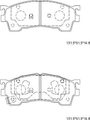 Asimco KD3601W - Brake Pad Set, disc brake autospares.lv