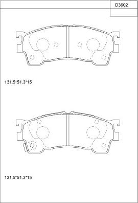 Asimco KD3602 - Brake Pad Set, disc brake autospares.lv