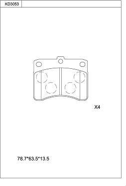 Asimco KD3053 - Brake Pad Set, disc brake autospares.lv