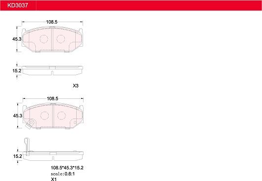 Asimco KD3037 - Brake Pad Set, disc brake autospares.lv