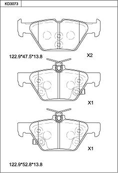Asimco KD3073 - Brake Pad Set, disc brake autospares.lv
