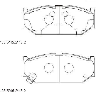 Asimco KD3796 - Brake Pad Set, disc brake autospares.lv