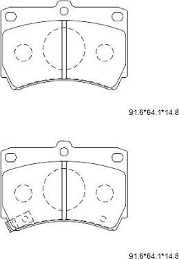 Asimco KD3797 - Brake Pad Set, disc brake autospares.lv