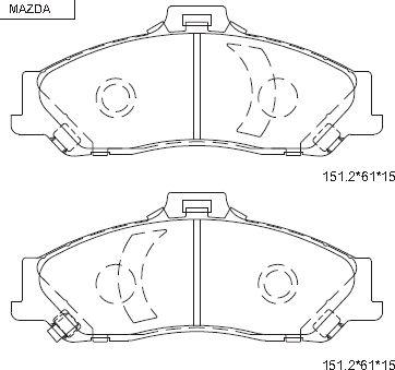 Asimco KD3750F - Brake Pad Set, disc brake autospares.lv