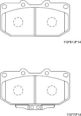 Asimco KD3705 - Brake Pad Set, disc brake autospares.lv