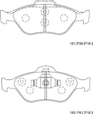 Asimco KD3736 - Brake Pad Set, disc brake autospares.lv