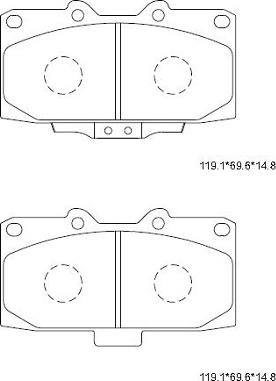 Asimco KD3728 - Brake Pad Set, disc brake autospares.lv