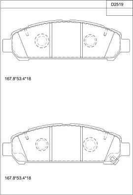 Asimco KD2519 - Brake Pad Set, disc brake autospares.lv