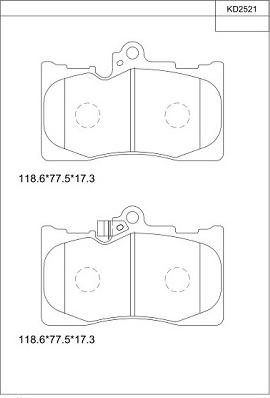 Asimco KD2521 - Brake Pad Set, disc brake autospares.lv