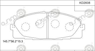 Asimco KD2608 - Brake Pad Set, disc brake autospares.lv