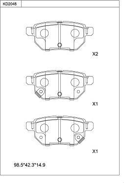 Asimco KD2048 - Brake Pad Set, disc brake autospares.lv