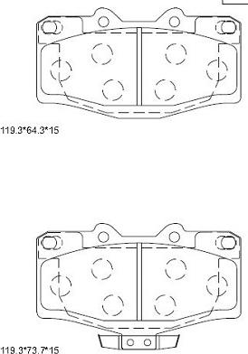 Asimco KD2385 - Brake Pad Set, disc brake autospares.lv