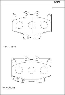 Asimco KD2207 - Brake Pad Set, disc brake autospares.lv
