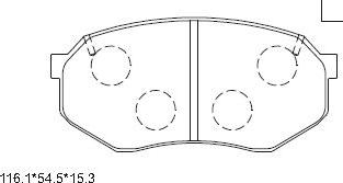Asimco KD2743 - Brake Pad Set, disc brake autospares.lv