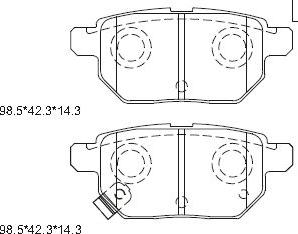 Asimco KD2781 - Brake Pad Set, disc brake autospares.lv