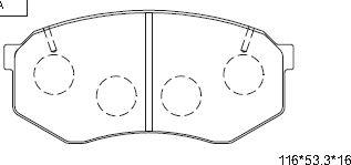 Asimco KD2775D - Brake Pad Set, disc brake autospares.lv