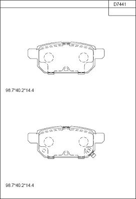 Asimco KD7441 - Brake Pad Set, disc brake autospares.lv