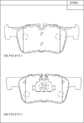 Asimco KD7442 - Brake Pad Set, disc brake autospares.lv