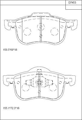 Asimco KD7453 - Brake Pad Set, disc brake autospares.lv