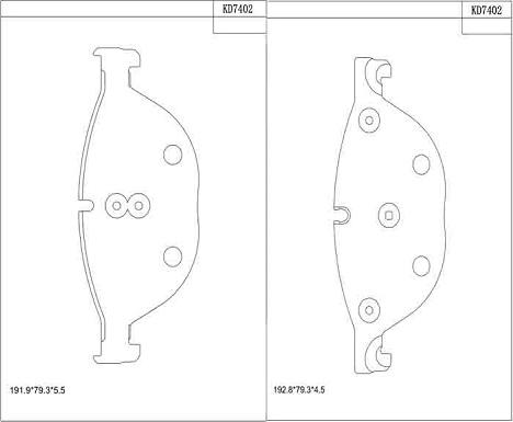 Asimco KD7402 - Brake Pad Set, disc brake autospares.lv