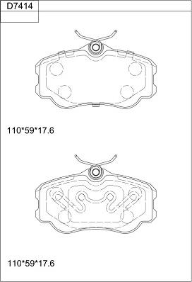 Asimco KD7414 - Brake Pad Set, disc brake autospares.lv