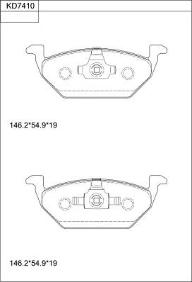 Asimco KD7410 - Brake Pad Set, disc brake autospares.lv