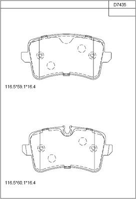 Asimco KD7435 - Brake Pad Set, disc brake autospares.lv