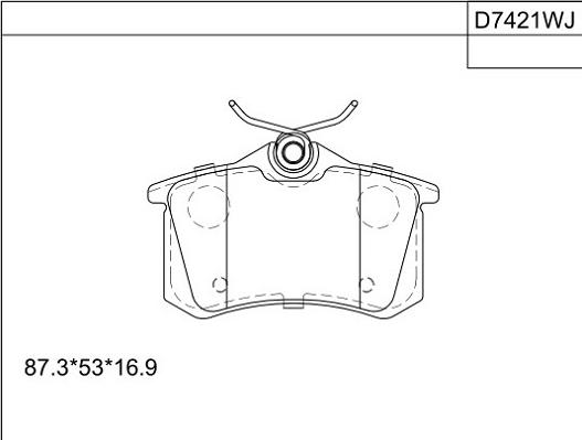 Asimco KD7421W - Brake Pad Set, disc brake autospares.lv