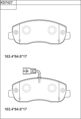 Asimco KD7427 - Brake Pad Set, disc brake autospares.lv