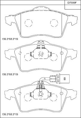 Asimco KD7599F - Brake Pad Set, disc brake autospares.lv