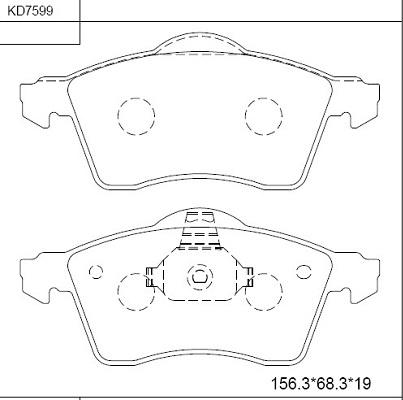 Asimco KD7599 - Brake Pad Set, disc brake autospares.lv