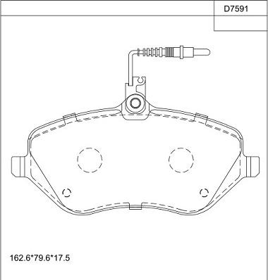 Asimco KD7591 - Brake Pad Set, disc brake autospares.lv